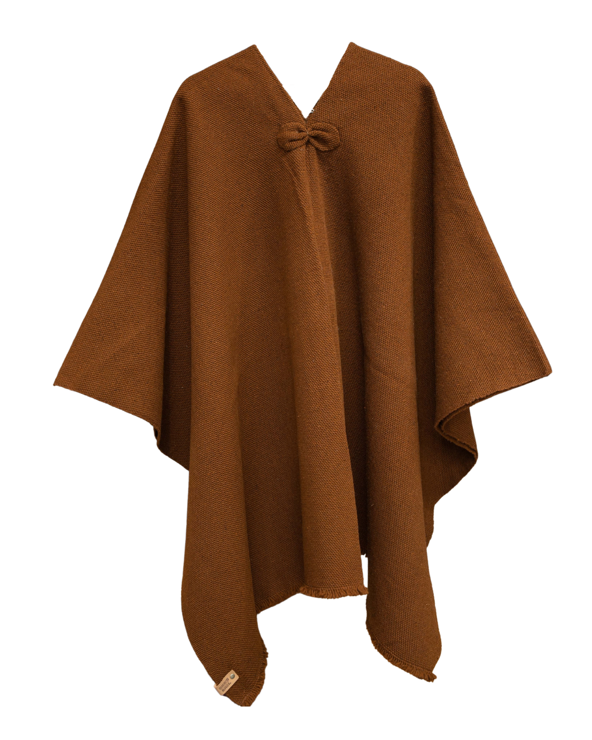 PONCHO PREMIUM TERRACOTA SIN CAPUCHA