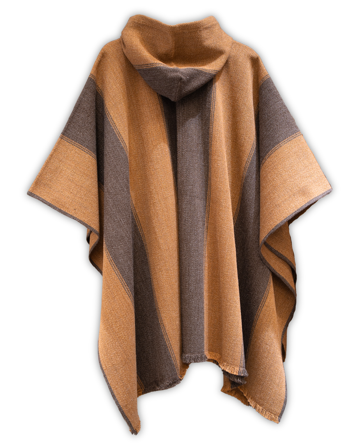 PONCHO CAFÉ OSCURO CAMEL - ALPACA