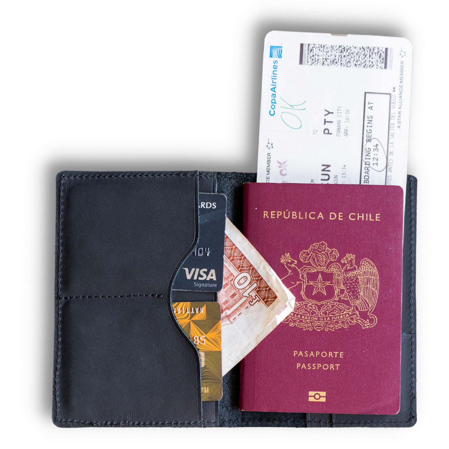 PORTAPASAPORTE NEGRO