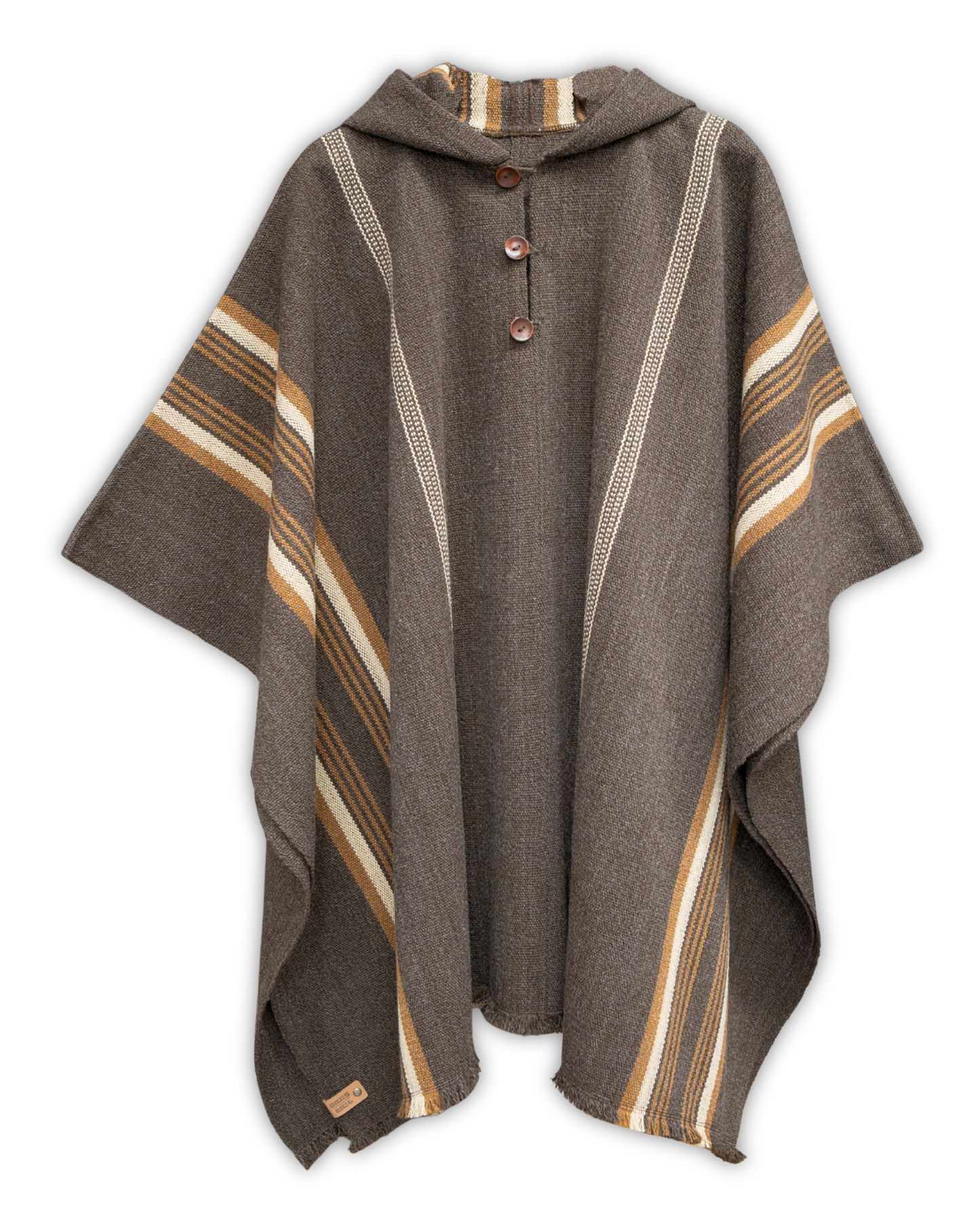 PONCHO CAFÉ OSCURO BEIGE - ALPACA