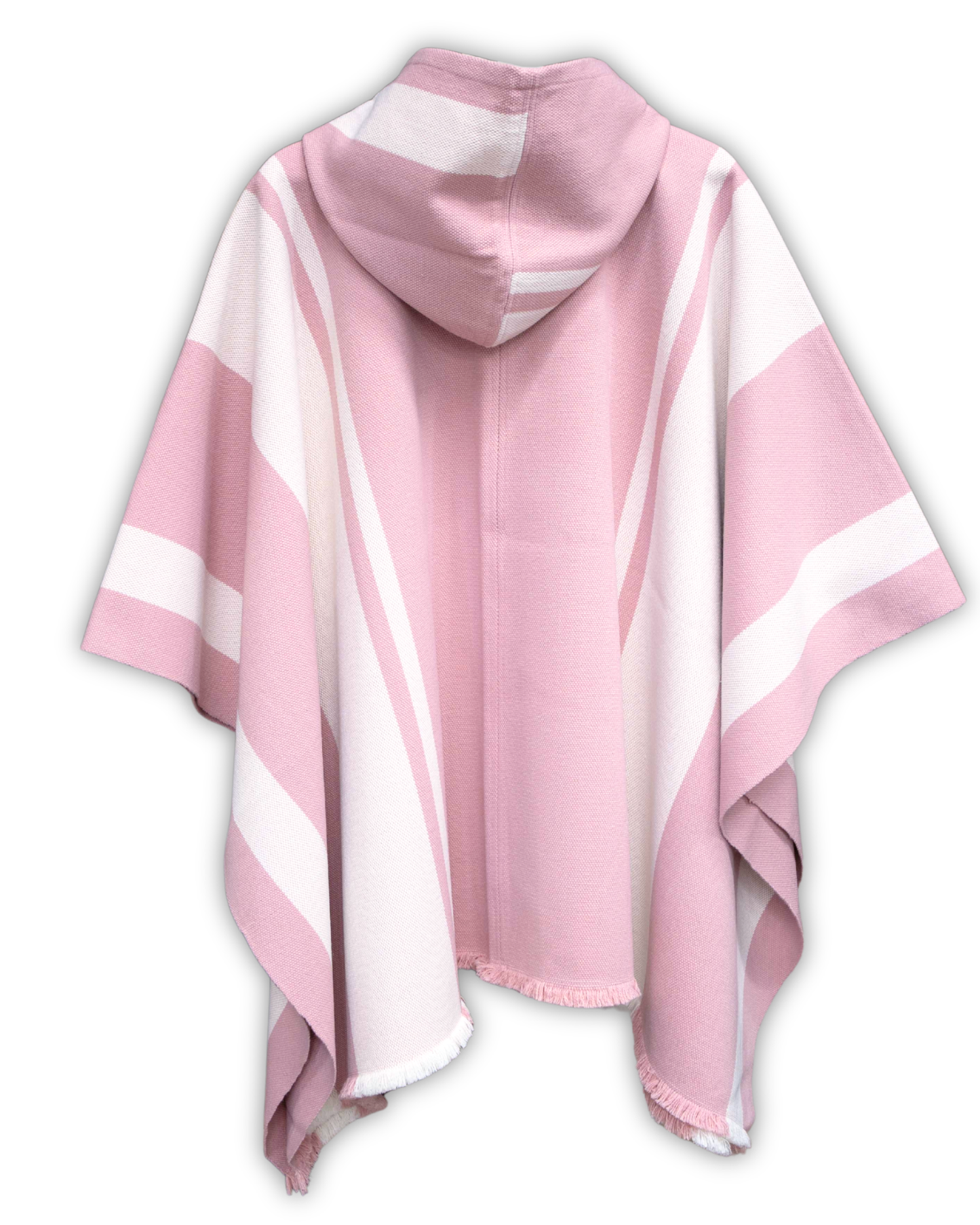 PONCHO ROSA BLANCO - LANA Y ALPACA
