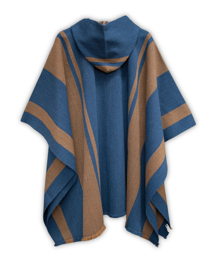 PONCHO AZUL CAMEL - ALPACA