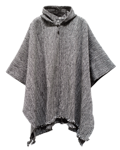 PONCHO PREMIUM NEGRO-BLANCO