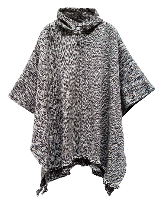 PONCHO PREMIUM NEGRO-BLANCO