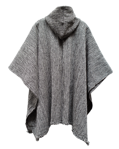 PONCHO PREMIUM NEGRO-BLANCO