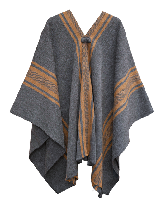 PONCHO MARENGO CAFÉ SIN CAPUCHA - ALPACA