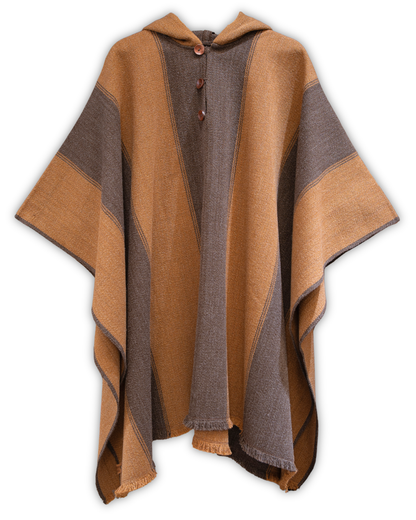 PONCHO CAFÉ OSCURO CAMEL - ALPACA