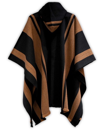 PONCHO NEGRO CAMEL - ALPACA
