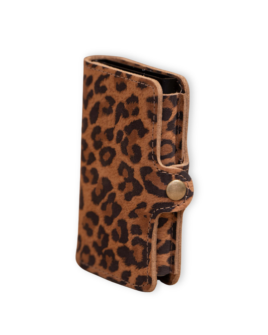 BILLETERA DE CUERO ANIMAL PRINT ANTICLONACIÓN