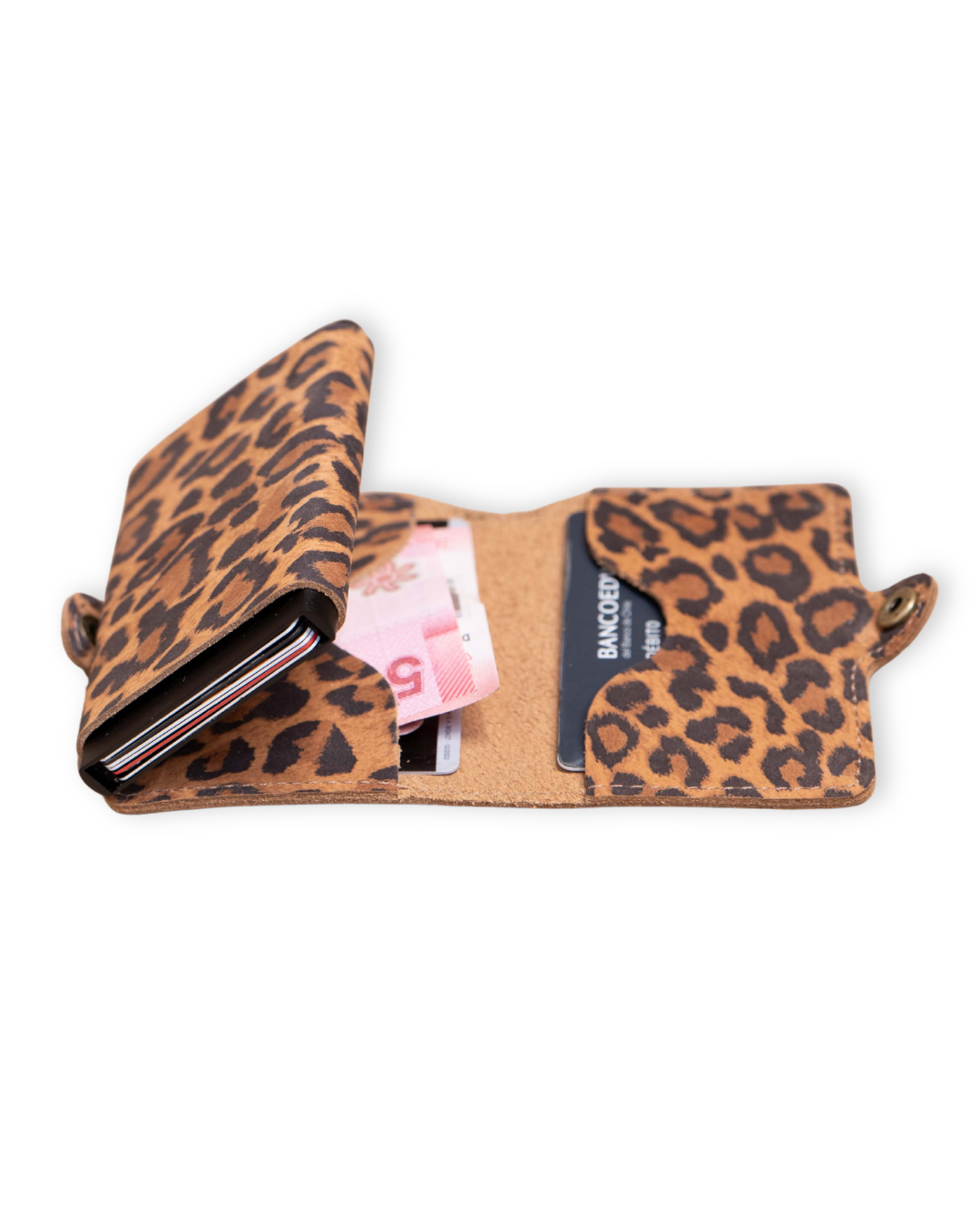 BILLETERA DE CUERO ANIMAL PRINT ANTICLONACIÓN