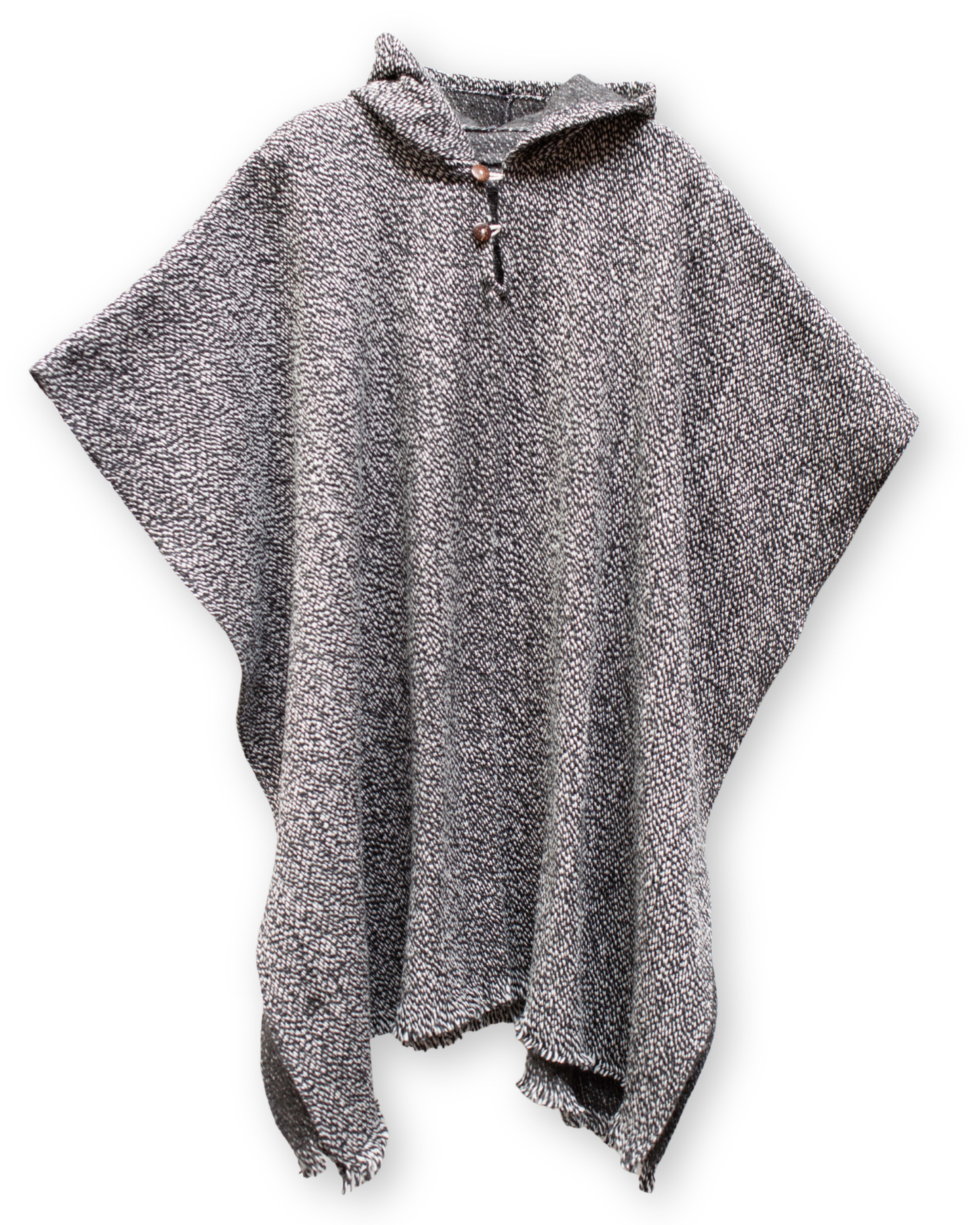 PONCHO CLÁSICO NEGRO - BLANCO