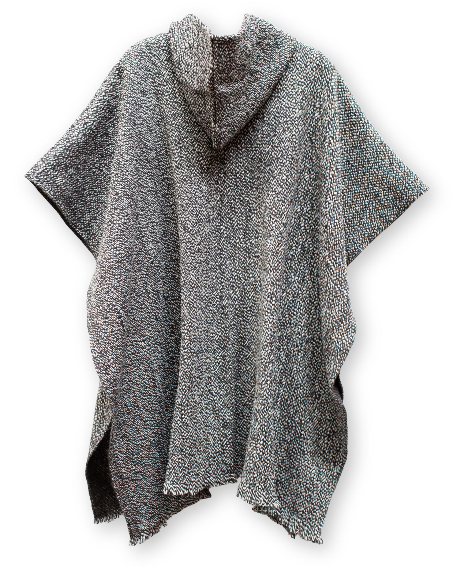 PONCHO CLÁSICO NEGRO - BLANCO