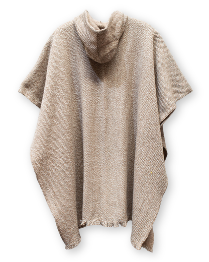 PONCHO CLÁSICO BEIGE - BLANCO