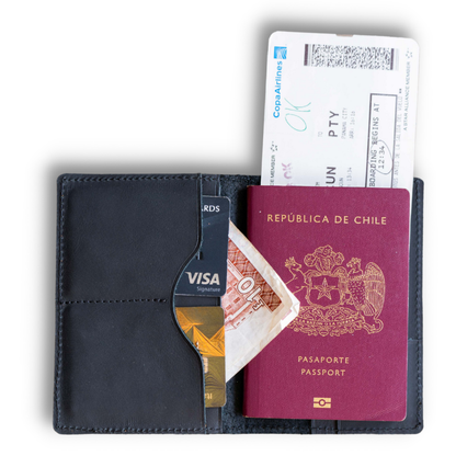 PORTAPASAPORTE NEGRO
