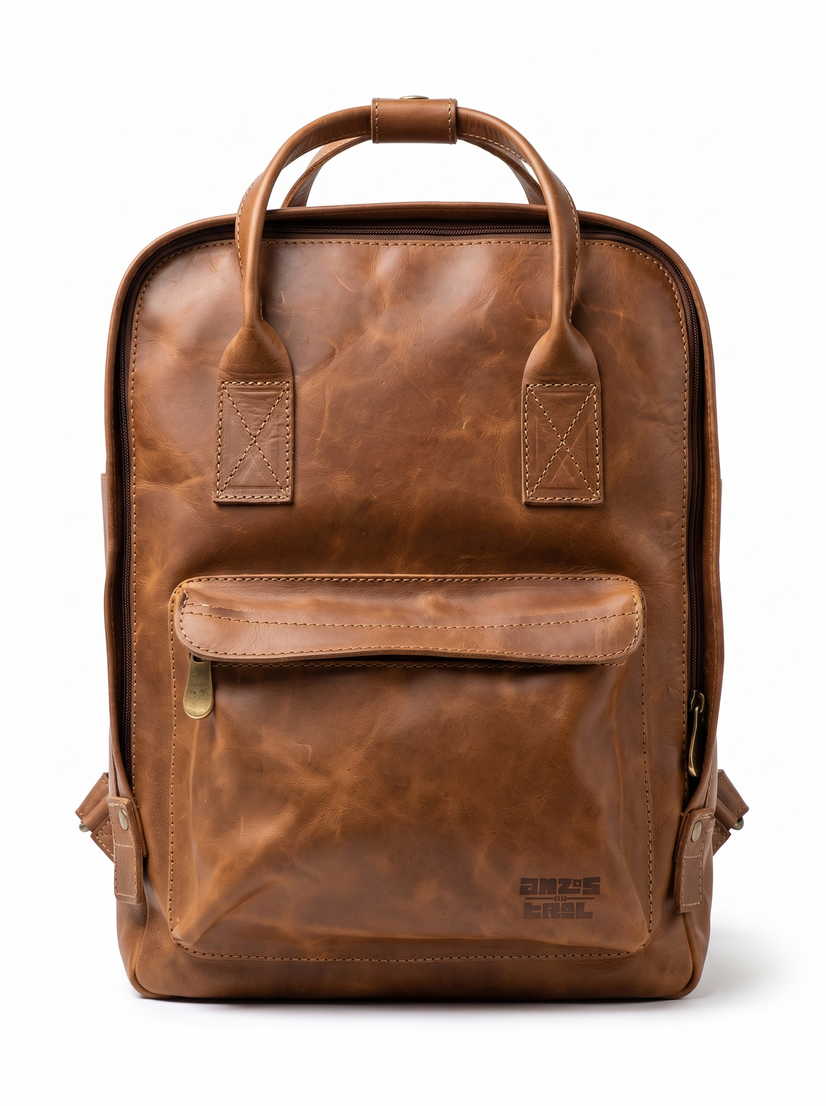 MOCHILA LENGA DE CUERO CAFÉ