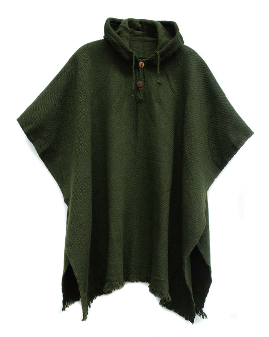 PONCHO CLÁSICO VERDE OSCURO