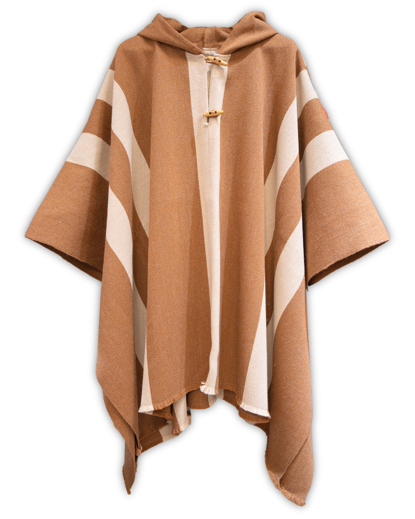 PONCHO CAMEL FRANJAS - ALPACA