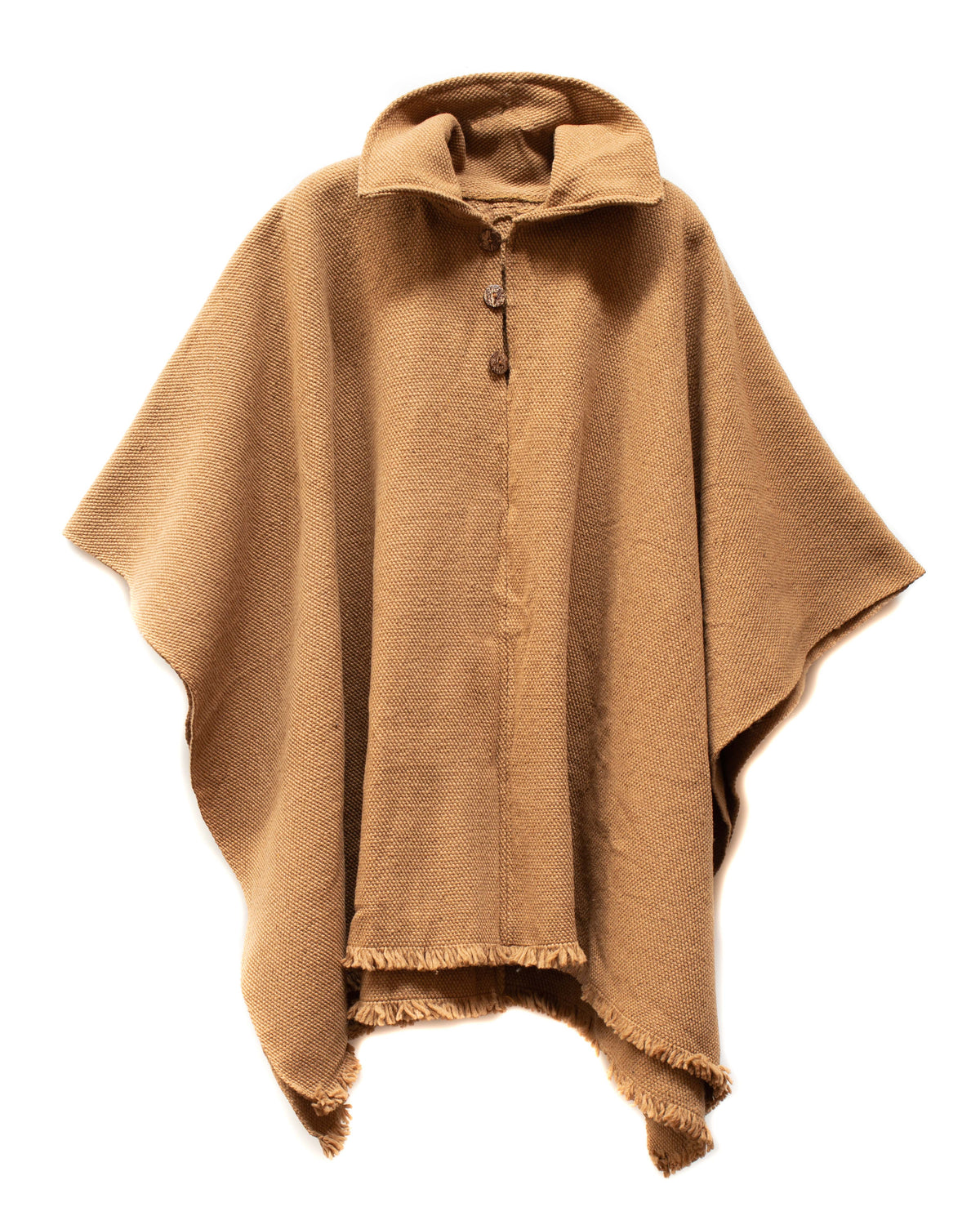 PONCHO PREMIUM CAMEL CON CUELLO