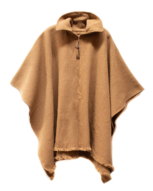 PONCHO PREMIUM CAMEL CON CUELLO